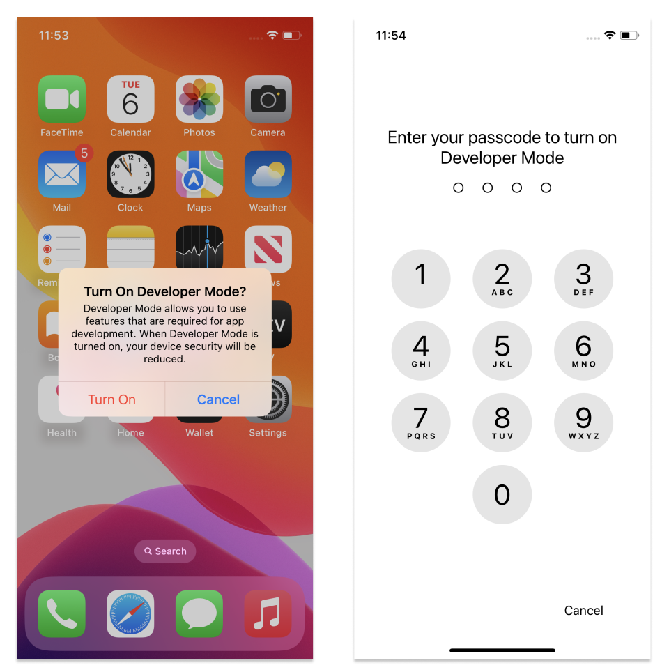 Alert and passcode prompt