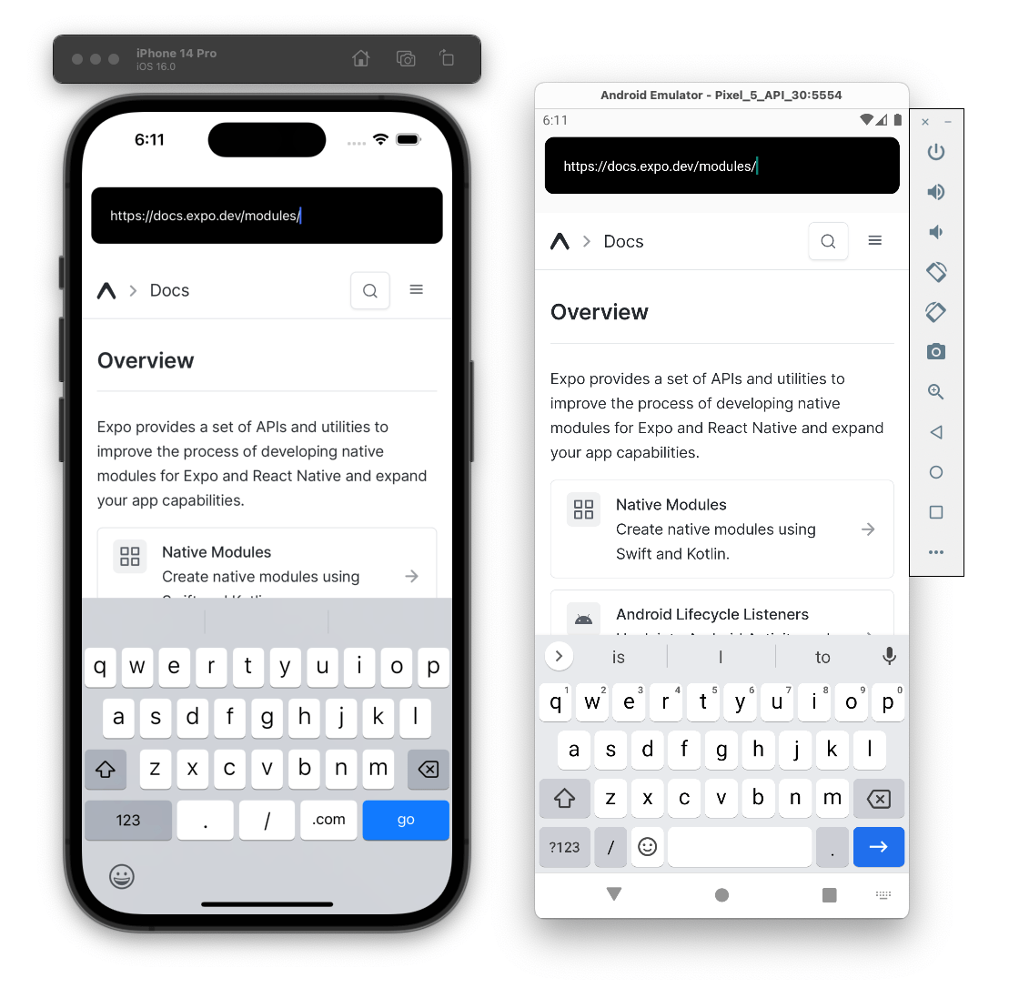 A simple web browser UI built around our WebView