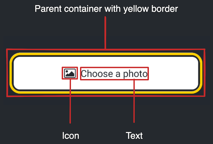Break down of the button component with row.