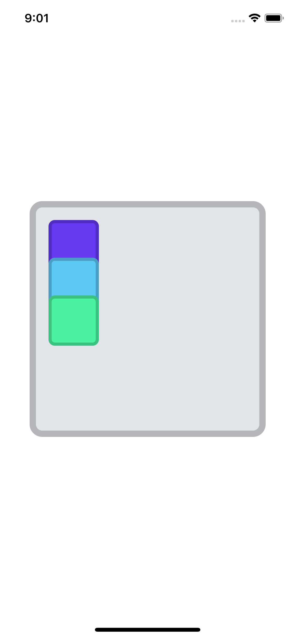 Three square components intersecting each other